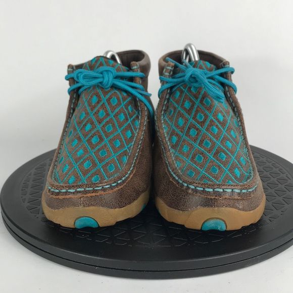 Twisted X Chukka Driving Geometric Moccasins Brown Leather Women’s Size 8 - Picture 2 of 12